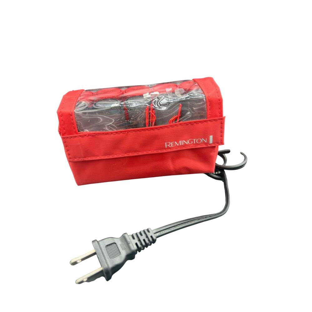 🔥 Remington Heated Hair Rollers Set Red Black Curlers Clips Travel Case - Picture 4 of 4
